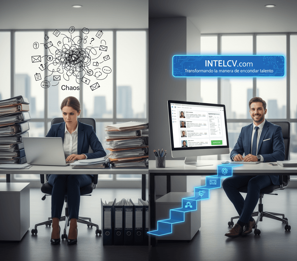 Del caos al Exito Enfocate en los mejores candidatos Automatiza el 80% de tu proceso de reclutamiento con Inteligencia Artificial. Sin suscripciones mensuales, sin llenar tu bandeja de correo, sin arriesgar la Seguridad de los datos de tu empresa. Fácil, Rápido y 100% efectivo!.